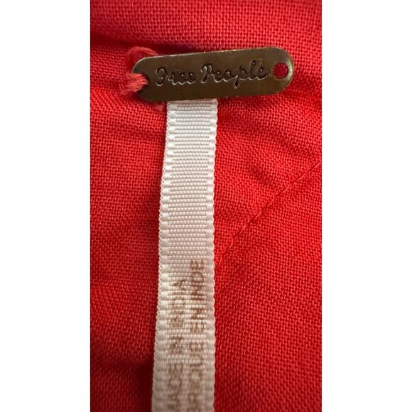 Free People Size 0 Red Sleeveless Embroidered Fit & Flare Dress Bird & Floral - Picture 3 of 13